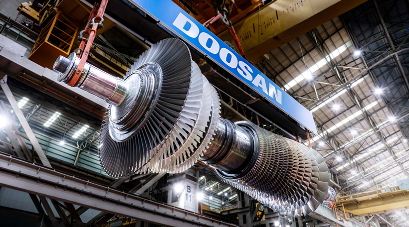 ▲ The 380MW gas turbine model developed and manufactured by Doosan Enerbility.